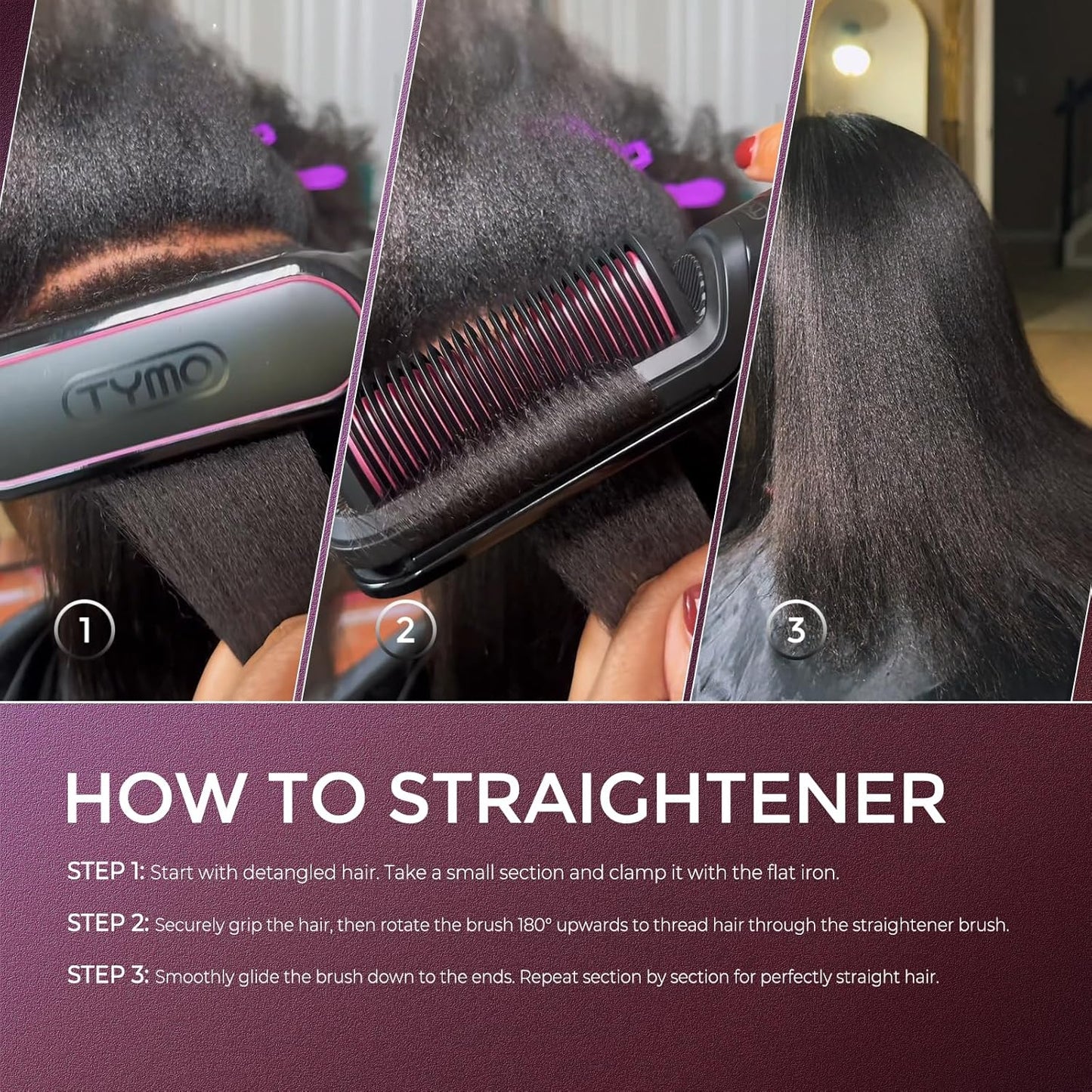 BeautyBandar™ 2-in-1 Ionic Hair Straightening Brush